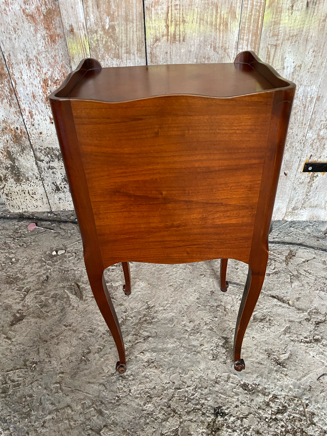 Antique Nightstand Louis XV Style Wood 3 Drawers + Vintage Case #