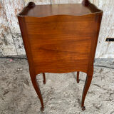 Antique Nightstand Louis XV Style Wood 3 Drawers + Vintage Case #