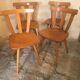 Set of 4 vintage bistro style chairs in beech circa 1960