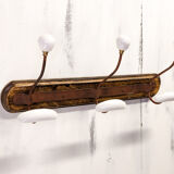 Coat rack in wood and porcelain