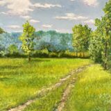 Green landscape signed in 2017