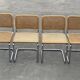 Lot de 4 chaises Cesca modèle b32 en chrome fabriqué en italie par Marcel Breuer