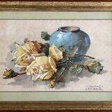 Watercolour Still Life with a Bouquet of Roses, 19th Century.