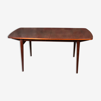 Table scandinave à allonges en palissandre de Rio vintage 1960