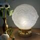 Vintage art deco globe table lamp in frosted glass