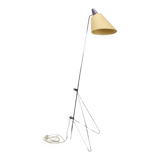 Napako giraffe floor lamp from the 1960s in chrome by Josef Hůrka with handmade parchment lampshade