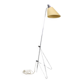 Napako giraffe floor lamp from the 1960s in chrome by Josef Hůrka with handmade parchment lampshade
