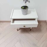 Vintage bedside table with compass foot