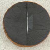 Round leather patchwork pouf 1970
