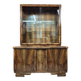 Streamlined Art Deco Walnut Display Cabinet / Sideboard – 1930s / 1940s
