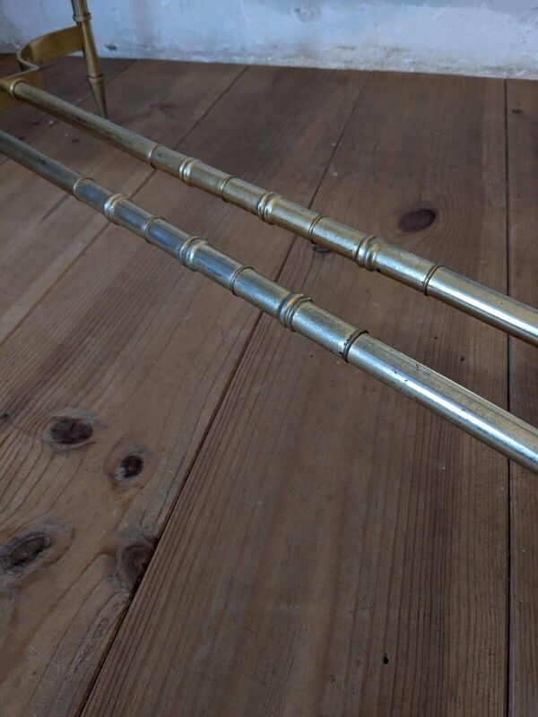 Table basse design en métal doré façon bambou dlg bagues