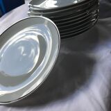 Flat plate bavaria bordered silver - hand painted