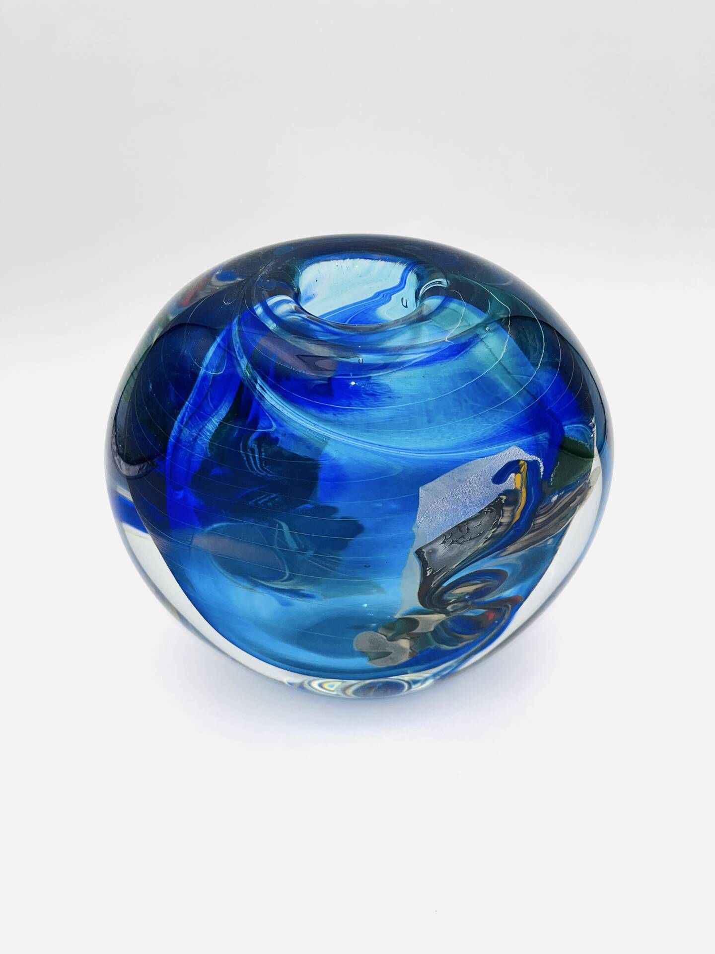 Vase Robert Pierini 2002 Studio Glass 6.3kg Inclusion Polychrome Signed