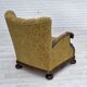 1960s, Danish highback armchair, furniture wool, solid oak wood.