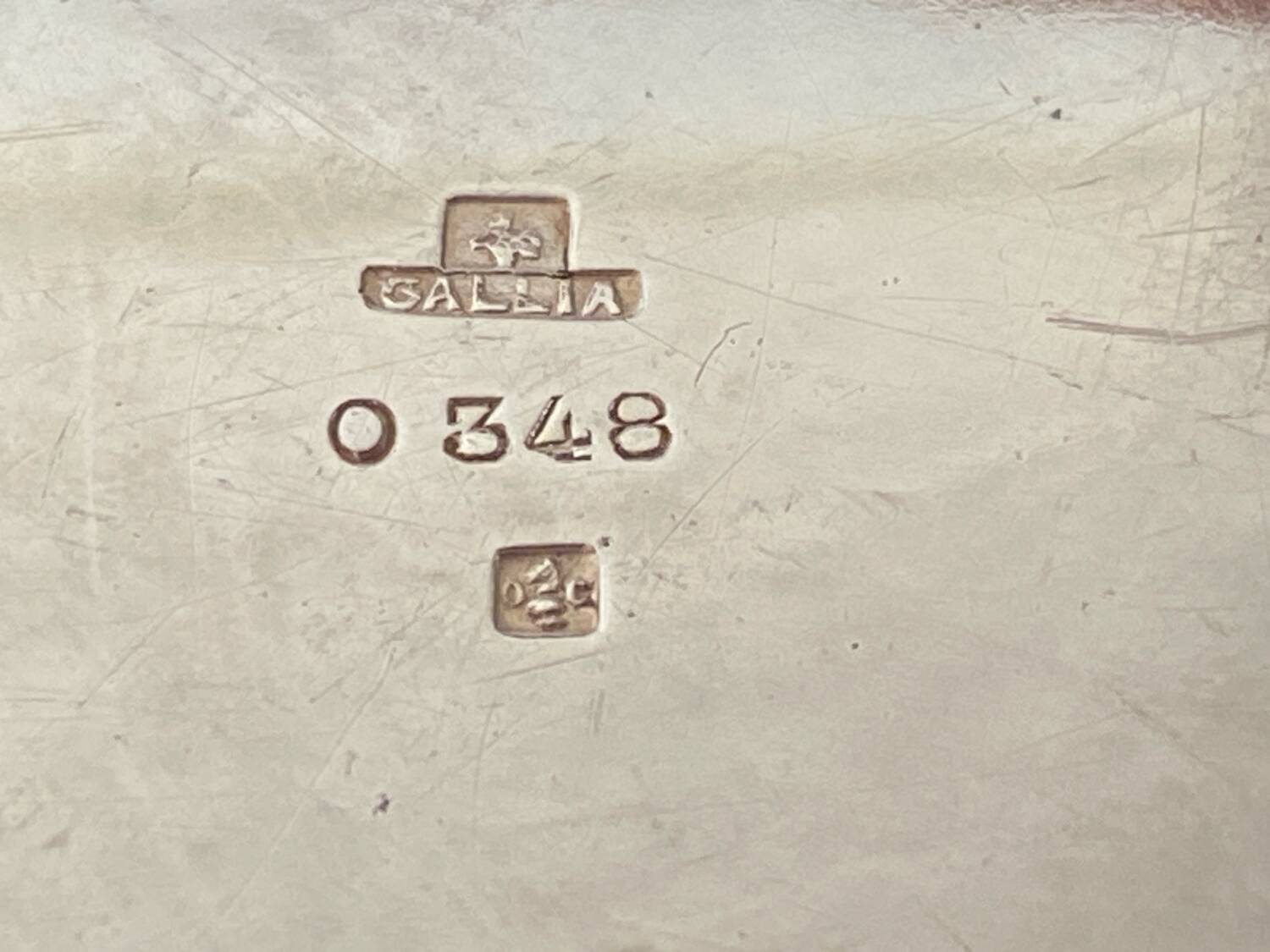 Gallia Art Deco glass and silver metal flower stand