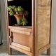 Table de chevet cube en chêne annees 50