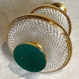 Double dessert display. Glass and gilded metal. Very good condition