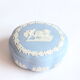 Wedgwood jasperware blue bonbonniere box, UK 1950s.