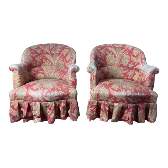 Pair of toad armchairs style Napoleon III