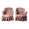 Pair of toad armchairs style Napoleon III