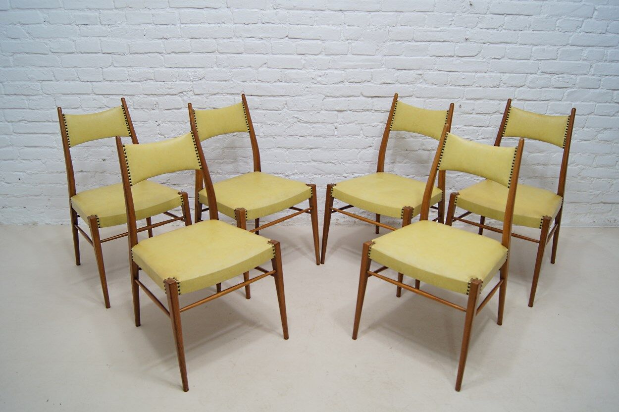 Mid-century Austrian dining chairs, 1950s, set of 6