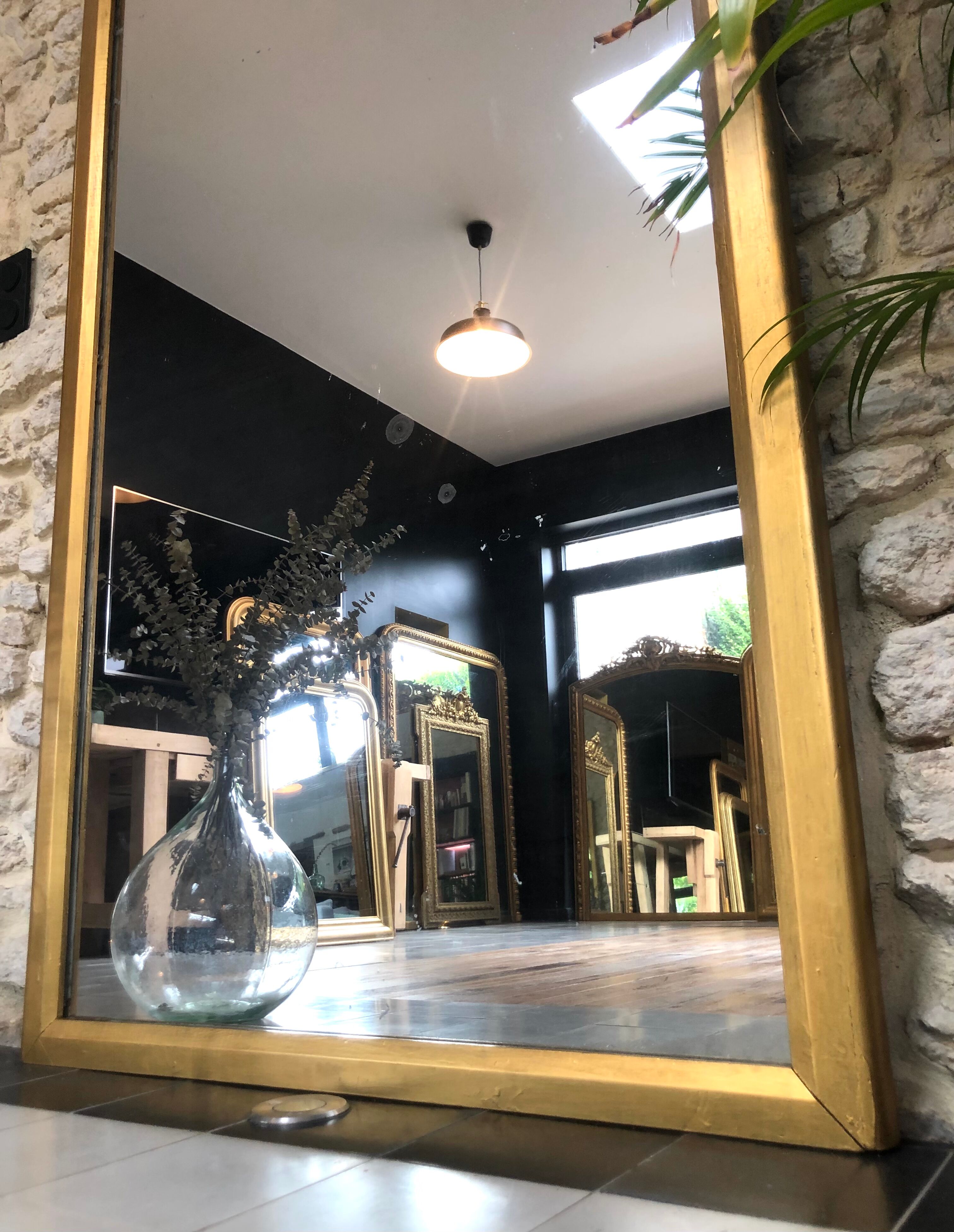 Antique mirror, mercury ice 174,5cm/111cm