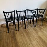 Set of 6 black Baumann N153 chairs
