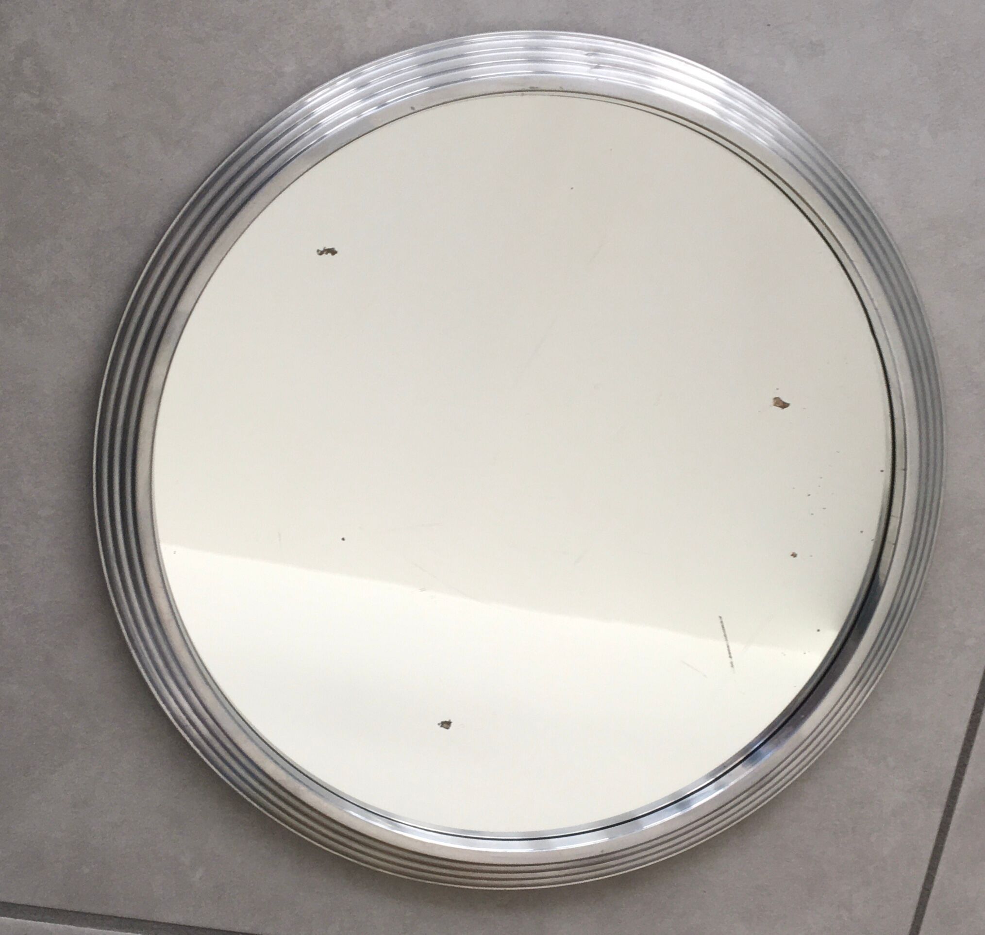 Silver silver art deco mirror tray