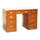 Vintage Harrods Kennedy desk in military campaign style with drawers.