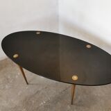 Oval coffee table in black opaline