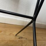 1950s black perforated metal planter in the style of Mathieu MATEGOT