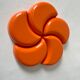 Vintage orange plastic flower dish