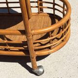 Vintage rattan serving