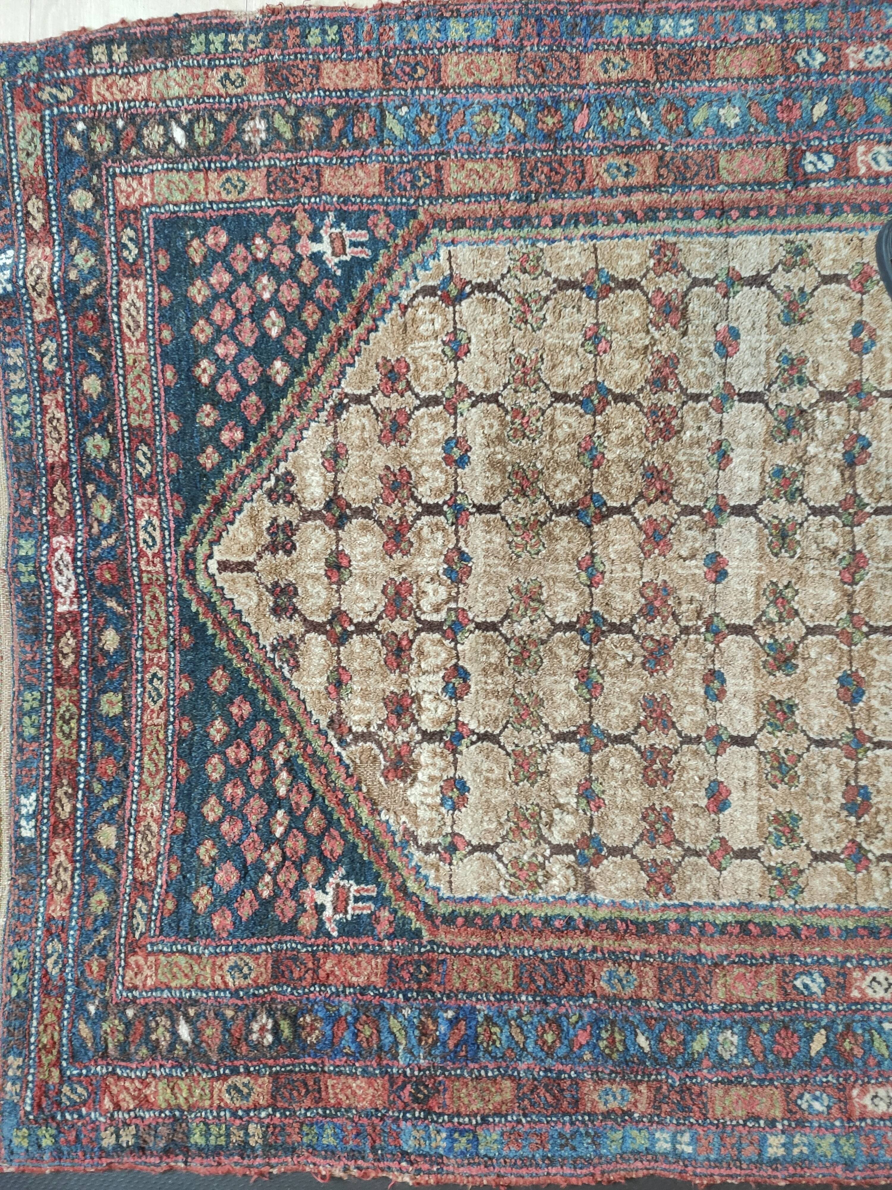 Persian-Bakhtiari oriental rug-Hand spun wool-Hand knotted-Unique.