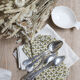 Lot de 4 serviettes block-print vertes et jaune