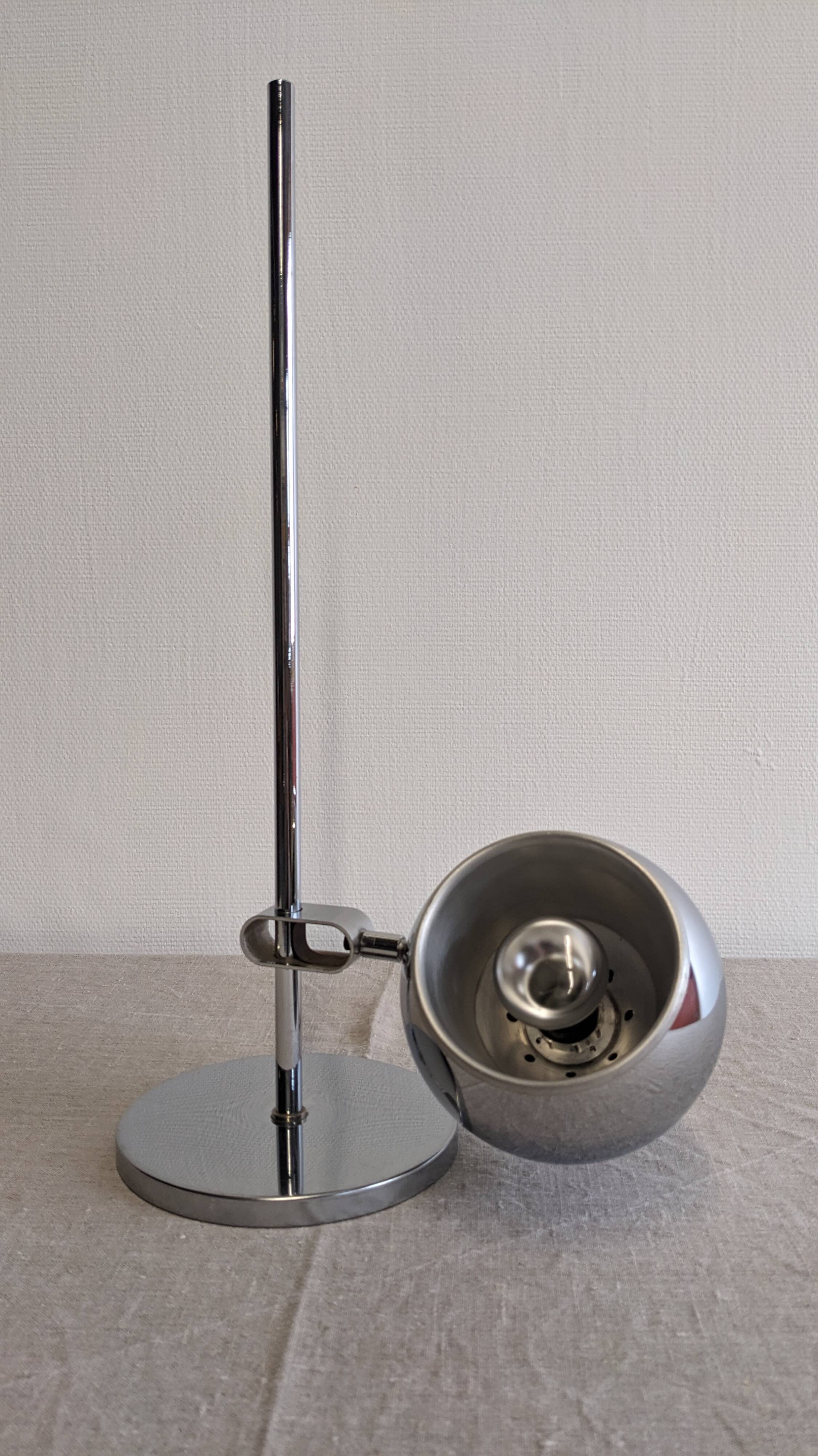 Chrome Eye Ball lamp, Space Age, Germany circa 1970.