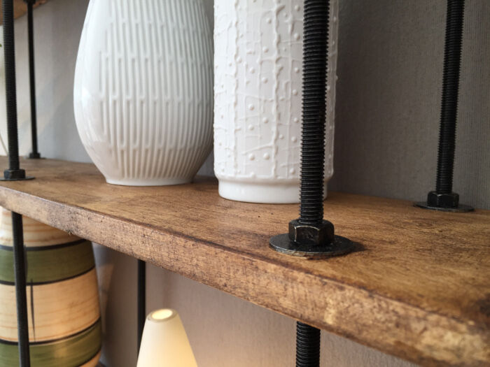 Industrial shelf wood and metal