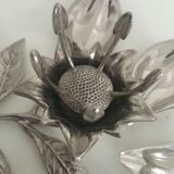 Flower ashtray on chrome stem with 5 removable ashtray petals