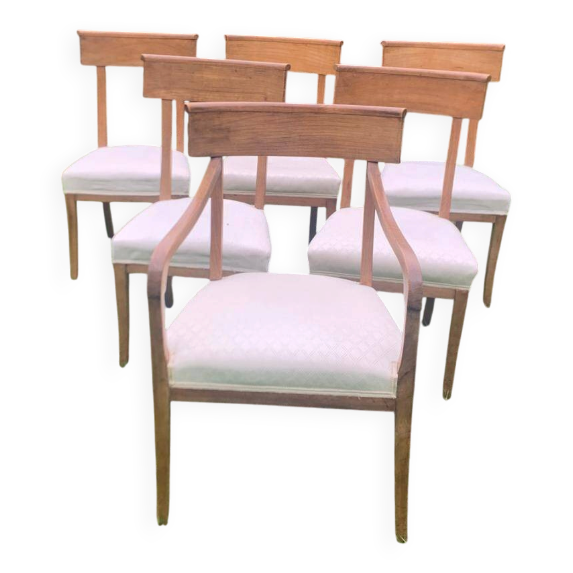 5 chaises et 1 fauteuil époque Empire
