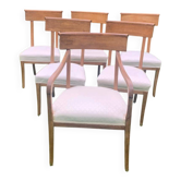 5 chaises et 1 fauteuil époque Empire