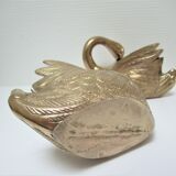 Two vintage solid brass brass zoomorphic pot pot cache