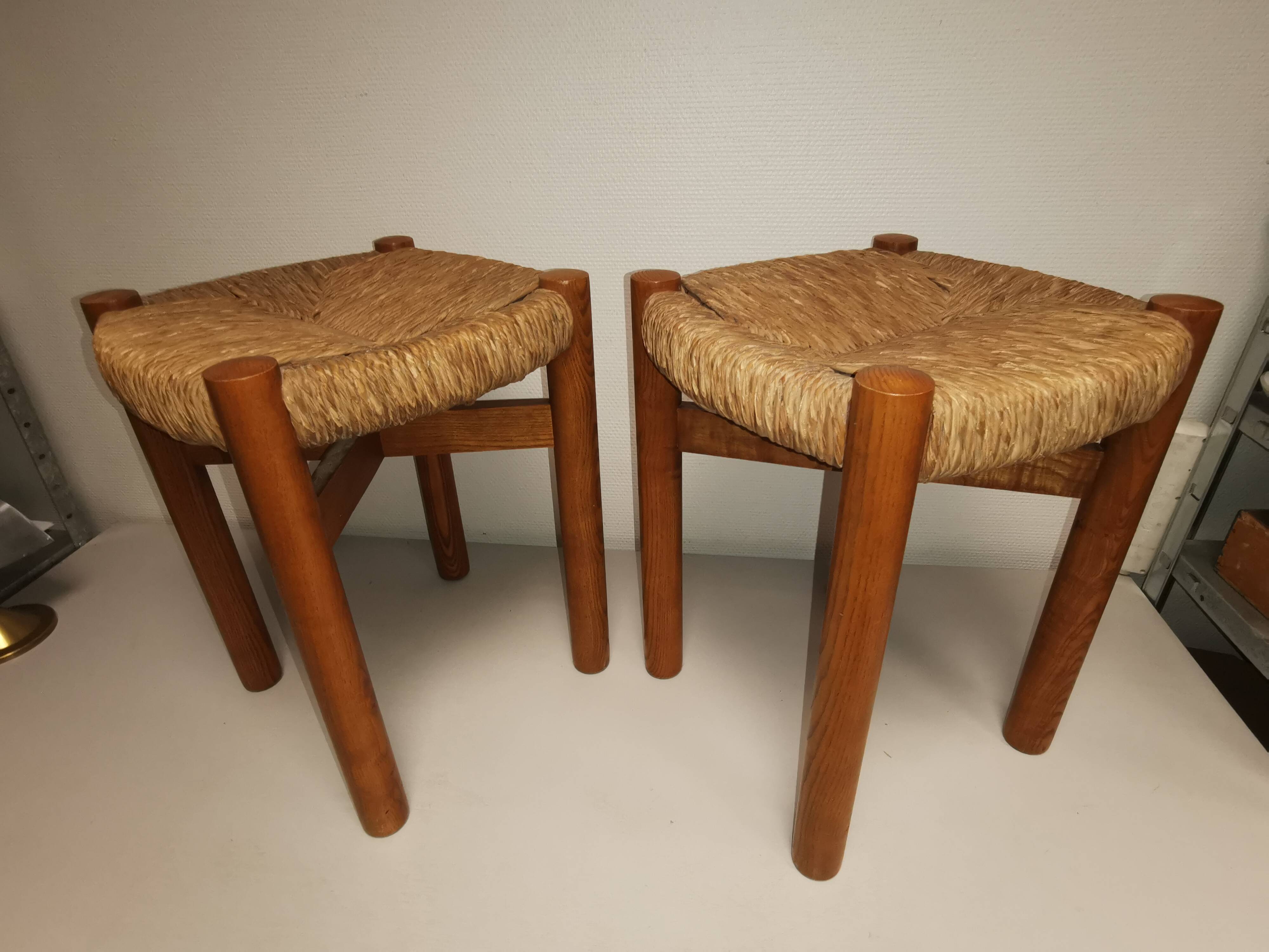 Pair of vintage stools called Méribel by Charlotte PERRIAND