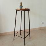 Brutalist high stool from the 1960s in solid steel.