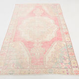 4x7 Pale Red & Cream Vintage Rug, 132x215Cm