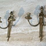 Pair of Louis XVI style bronze wall sconces