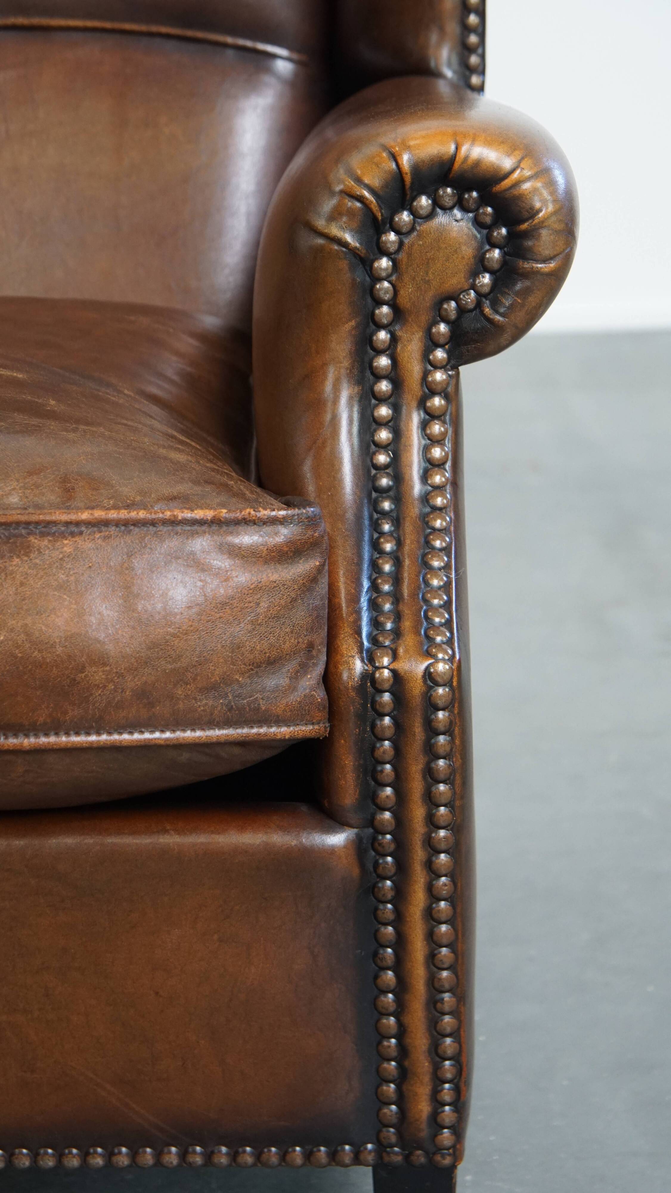 Wingback Chair in Sheepskin Leather