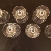 Set of 6 clear glass stemmed glasses