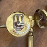 Brass and opaline torchiere appliques