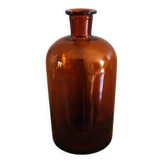 Amber glass vase vintage bottle