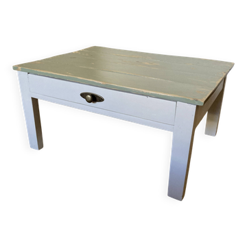 Table basse en bois massif avec tiroir
